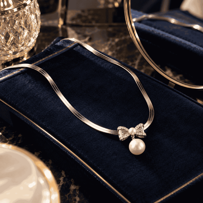 Pearl Bow Necklace