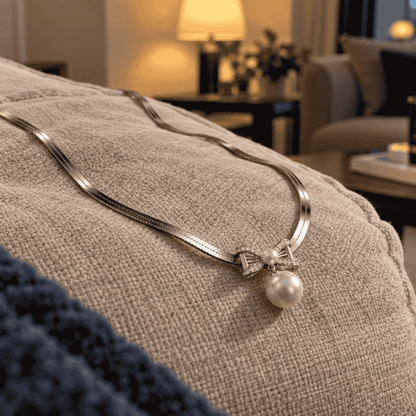 Pearl Bow Necklace