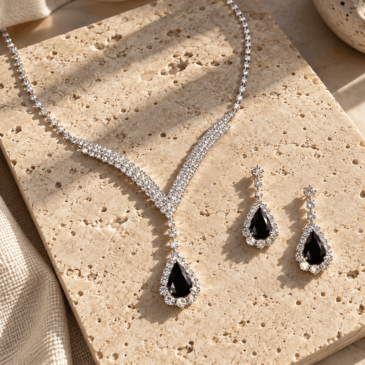 Water Drop Necklace & Earrings Set