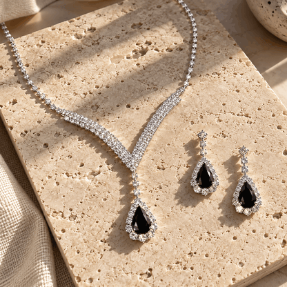 Water Drop Necklace & Earrings Set